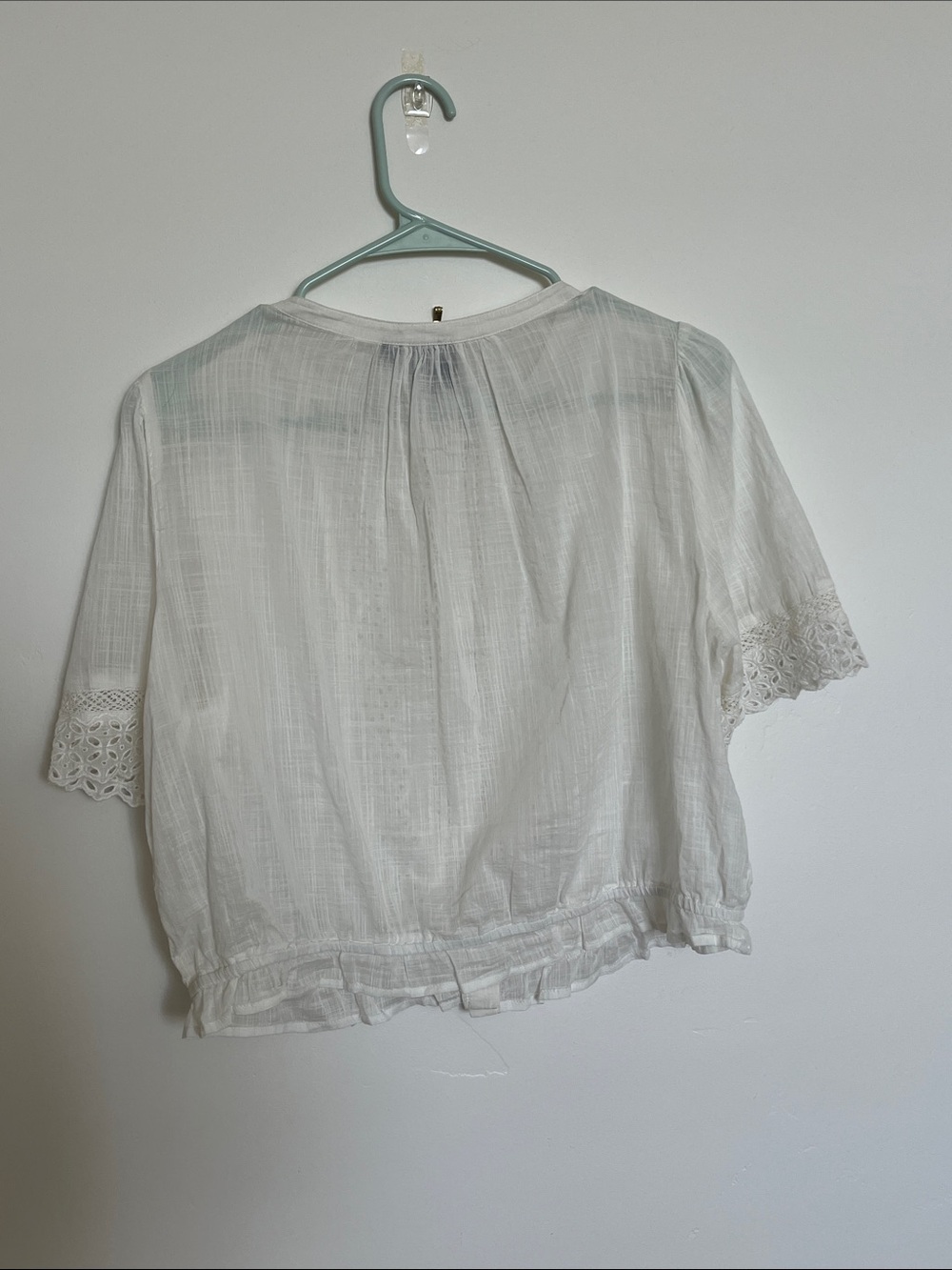 Gap Lace-Trim Puff Sleeve Shirt - Picture 6 of 10